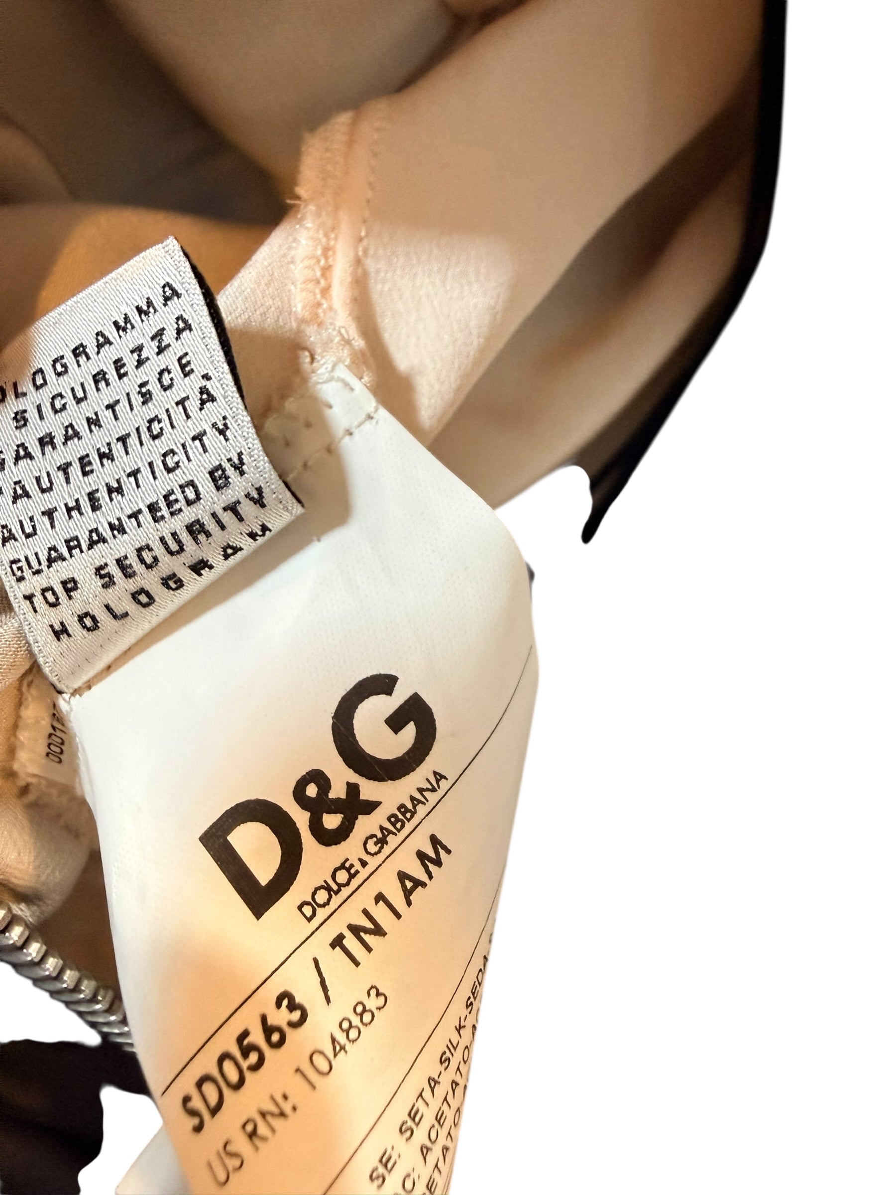 Dolce & Gabbana Sheer Silk Bow Strap Dress Early 2000s IT 44