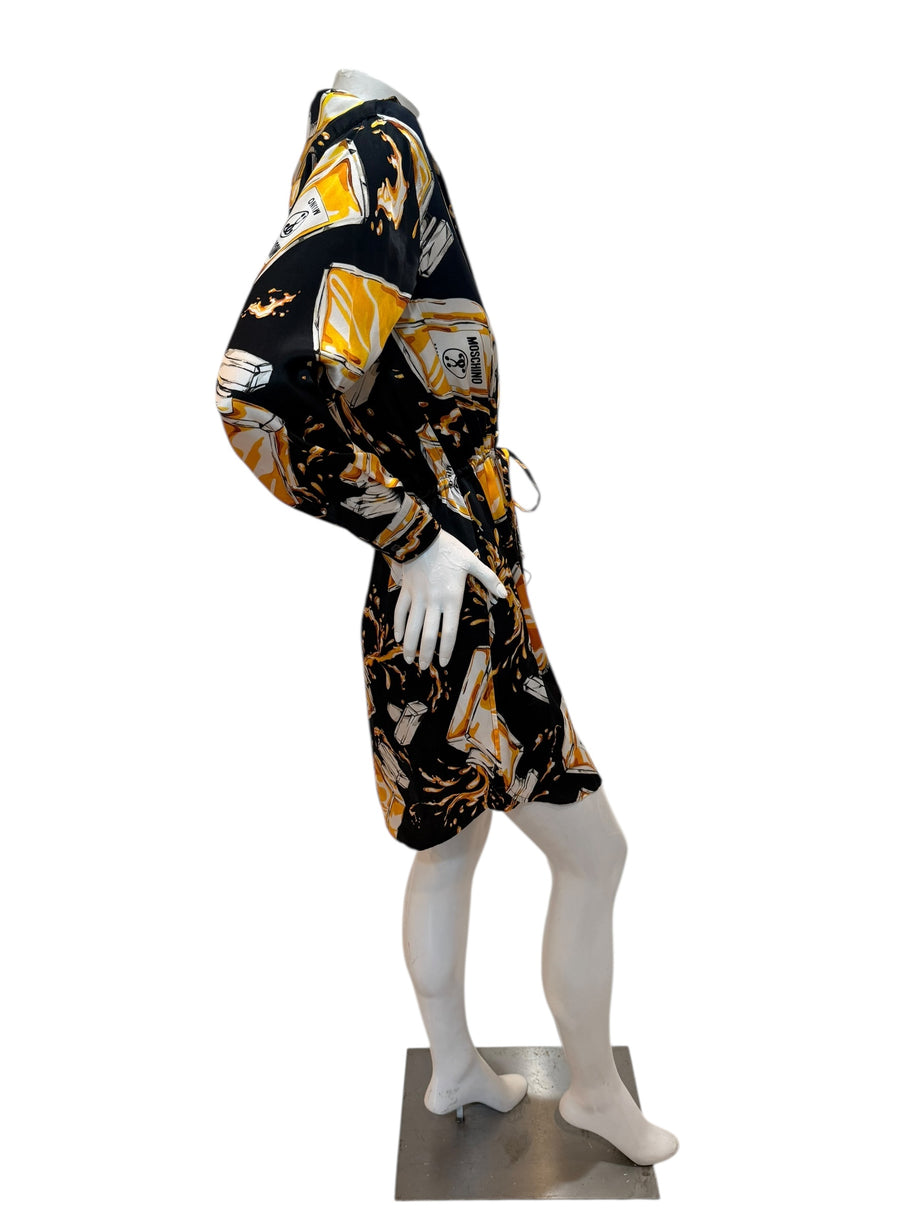 Moschino Couture Perfume Print Wrap Dress – Jeremy Scott Era IT 40