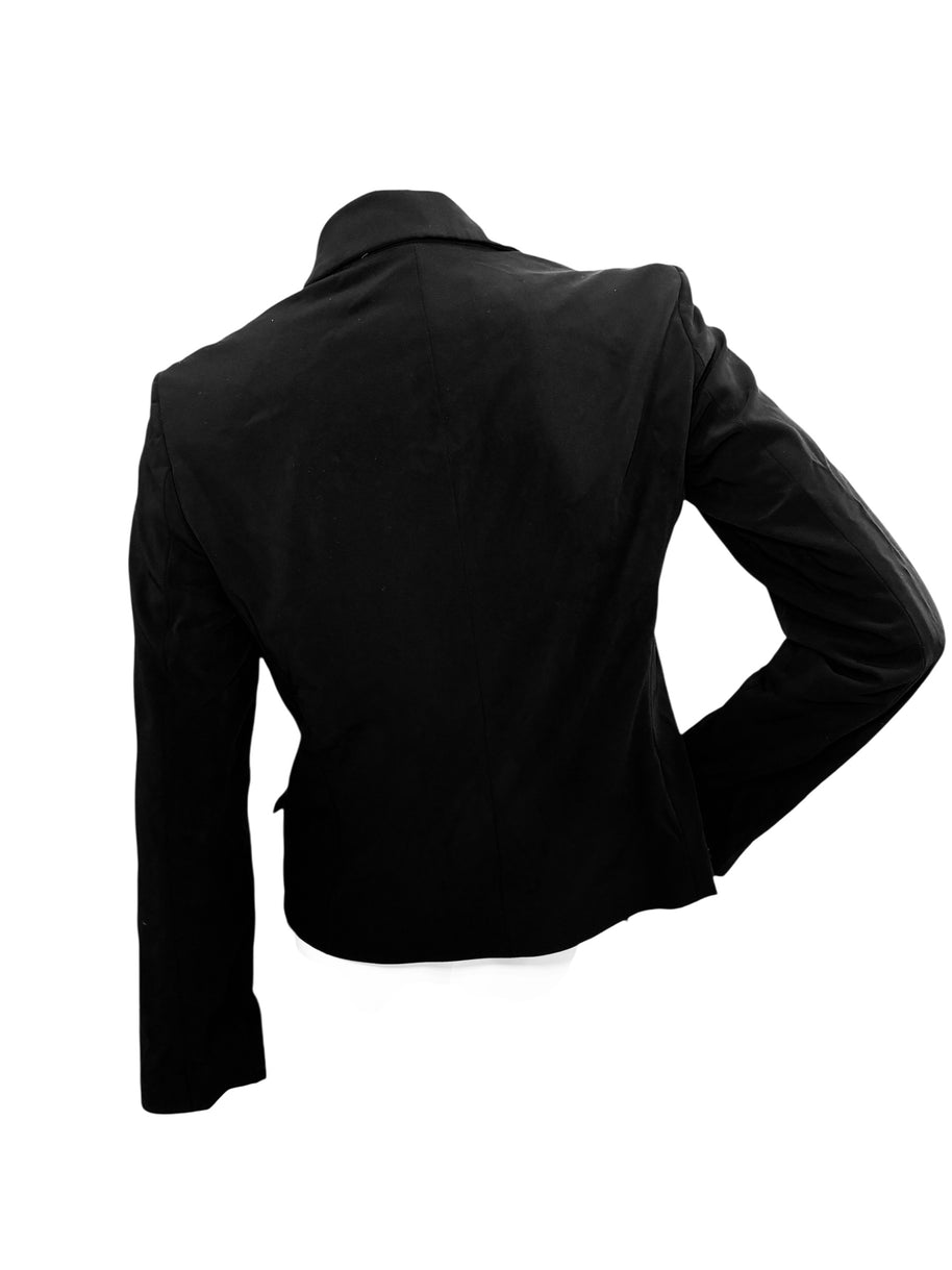 Love Moschino Black Tailored Jacket with Corset Lace-Up Sides IT 42 / US 6 (FW18/19)