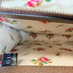 Gucci Dionysus Embroidered Floral Leather Shoulder Bag Taupe Web Stripe