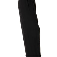 Balmain Black High-Waisted Corset Wide-Leg Pants with Gold Lace-Up Detail FR 36