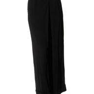 Balmain Black High-Waisted Corset Wide-Leg Pants with Gold Lace-Up Detail FR 36