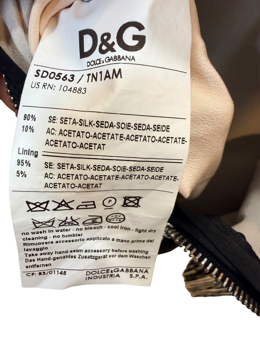 Dolce & Gabbana Sheer Silk Bow Strap Dress Early 2000s IT 44