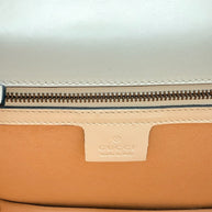 Gucci Queen Margaret Bee Tricolor Shoulder Bag White Red Navy Leather