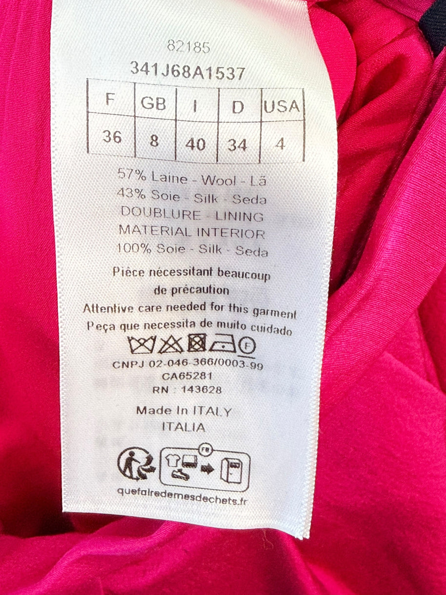 Christian Dior Fuchsia Wool Silk Skirt Suit Set 2023 Size FR36 US4