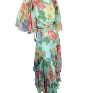 Dolce & Gabbana Spring Summer 2008 Silk Floral Chiffon Gown IT40