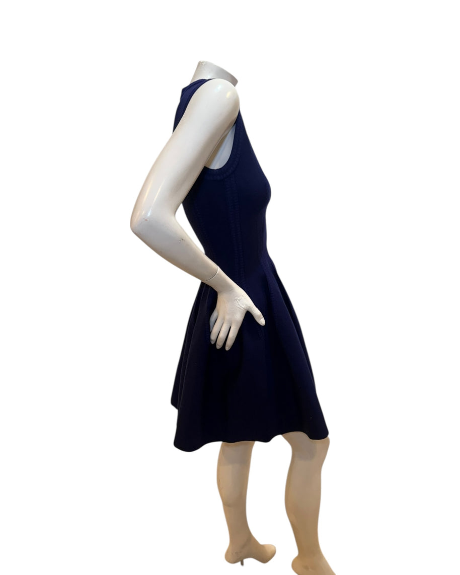 Alaïa Sculpted Knit Dress & Cropped Cardigan Set Blue IT 38 /40