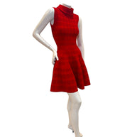 Alaïa Red Jacquard Knit Fit & Flare Dress – Spring/Summer 2017 IT 38