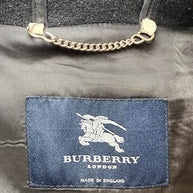 Burberry Black Wool Duffle Jacket with Hood Made in England (Early 2000s) S