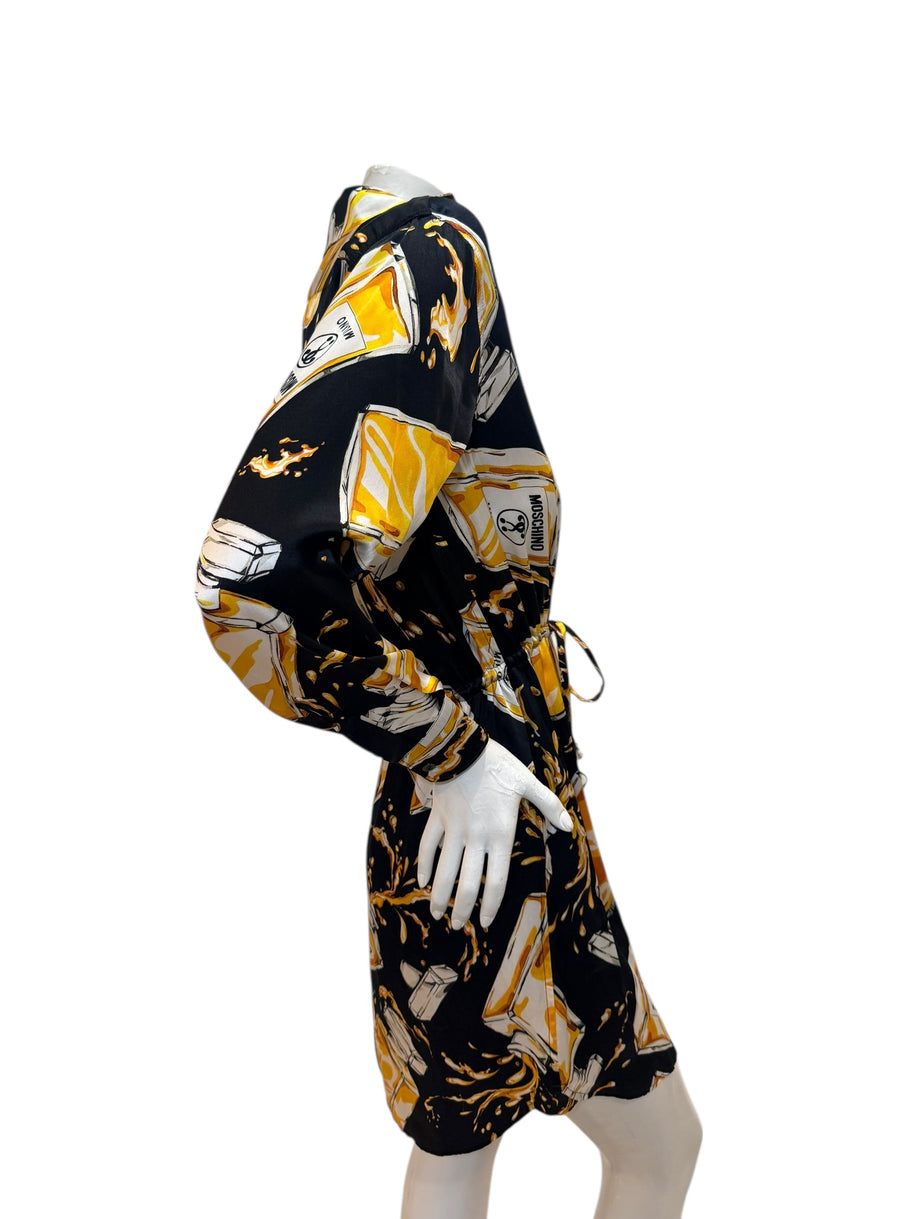 Moschino Couture Perfume Print Wrap Dress – Jeremy Scott Era IT 40