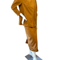 Prada SS2023 Camel Jacket & Pencil Skirt Set IT 38 | Sculpted Made in Italy