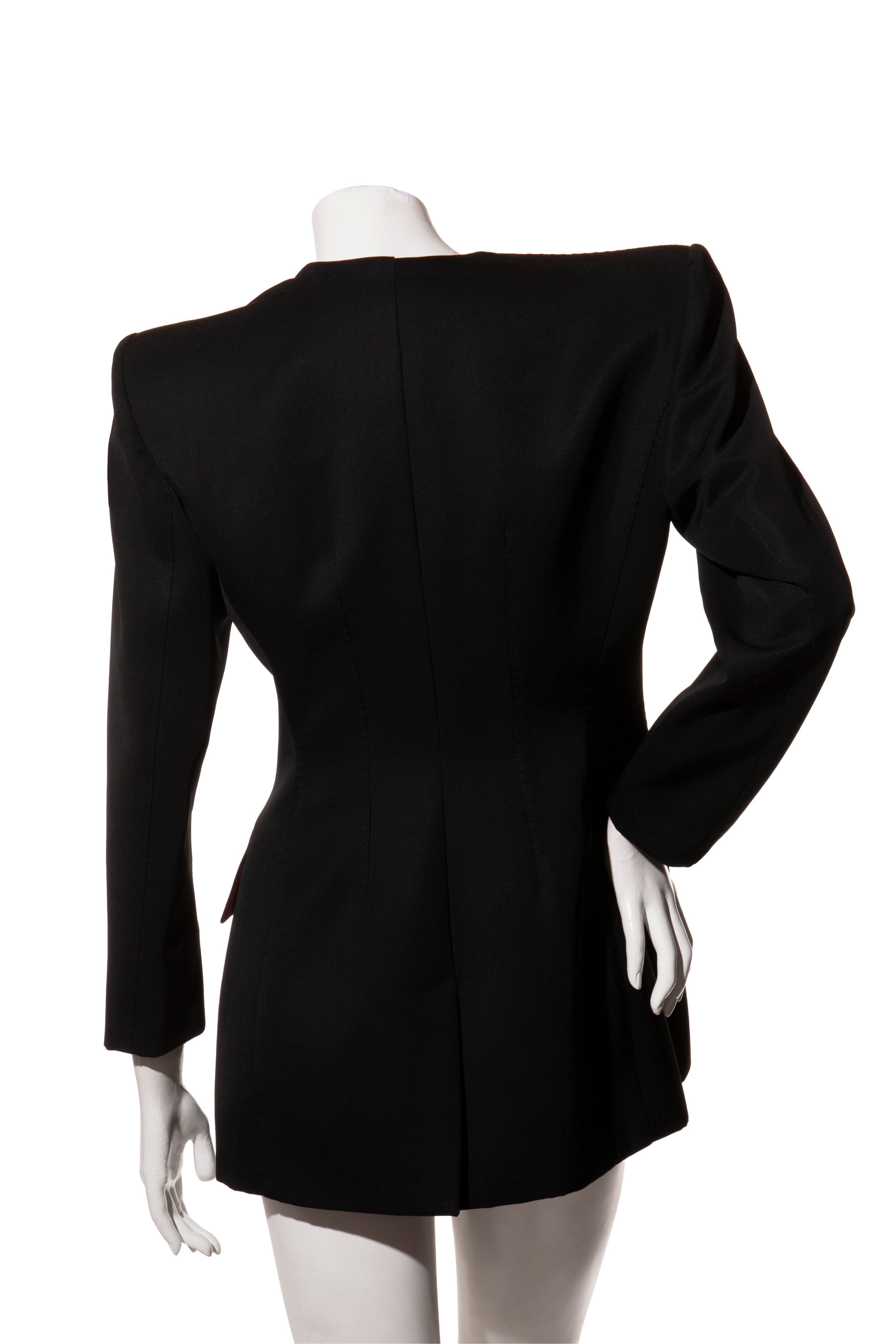 Dolce & Gabbana FW2020 Black Double-Breasted Blazer Dress IT 40