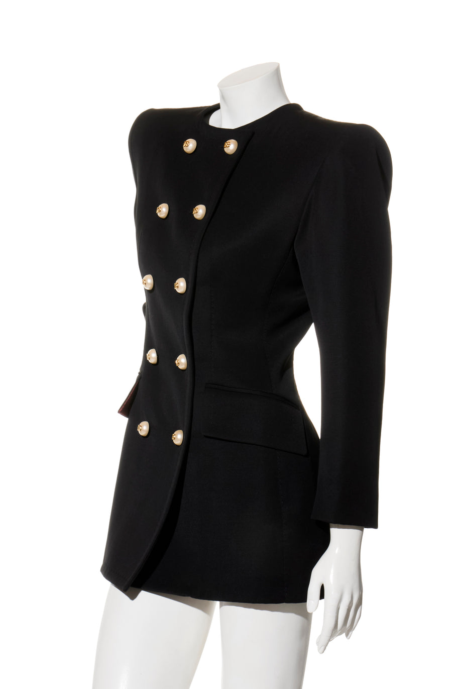Dolce & Gabbana FW2020 Black Double-Breasted Blazer Dress IT 40