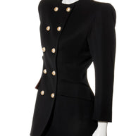 Dolce & Gabbana FW2020 Black Double-Breasted Blazer Dress IT 40
