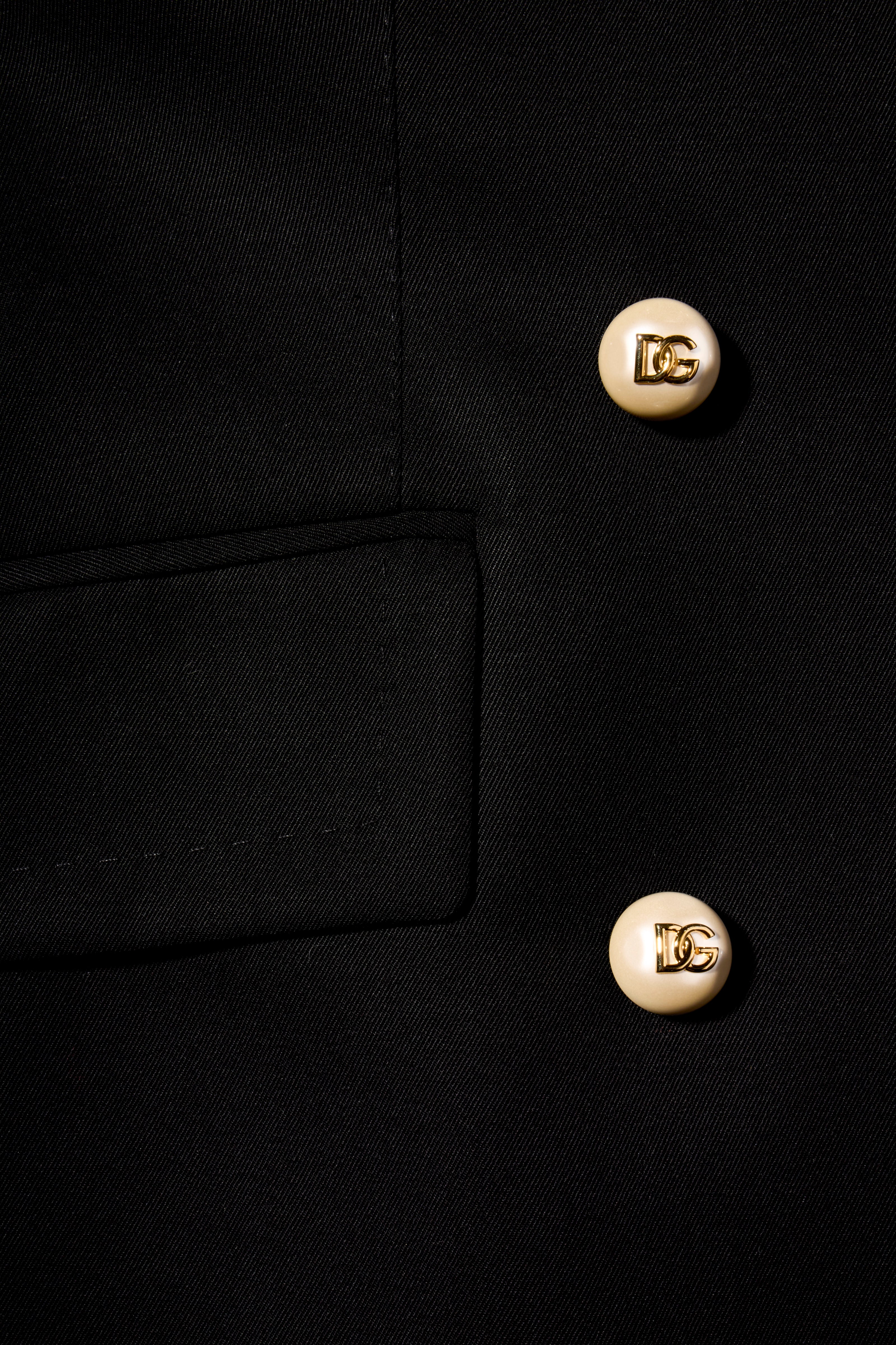 Dolce & Gabbana FW2020 Black Double-Breasted Blazer Dress IT 40