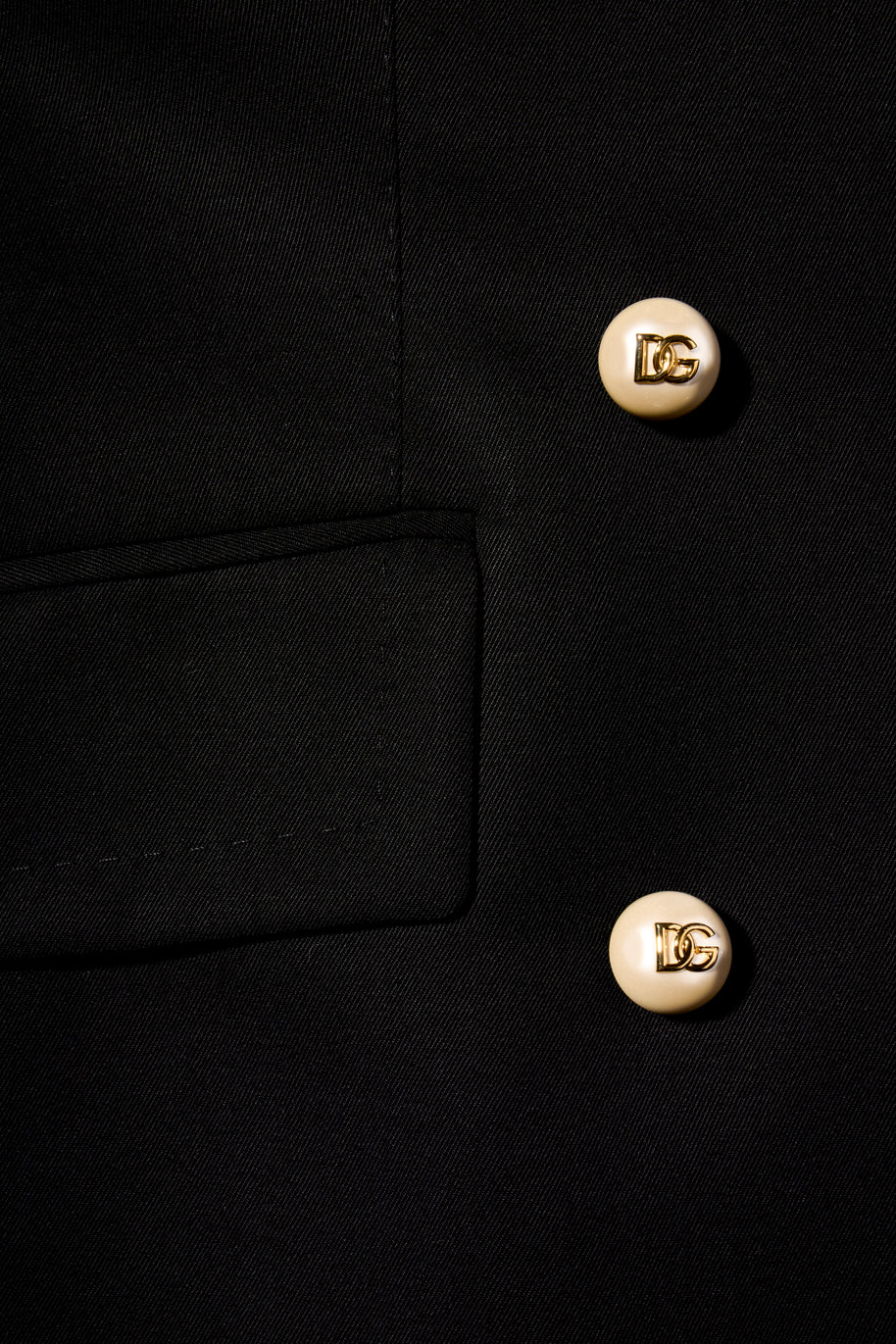 Dolce & Gabbana FW2020 Black Double-Breasted Blazer Dress IT 40