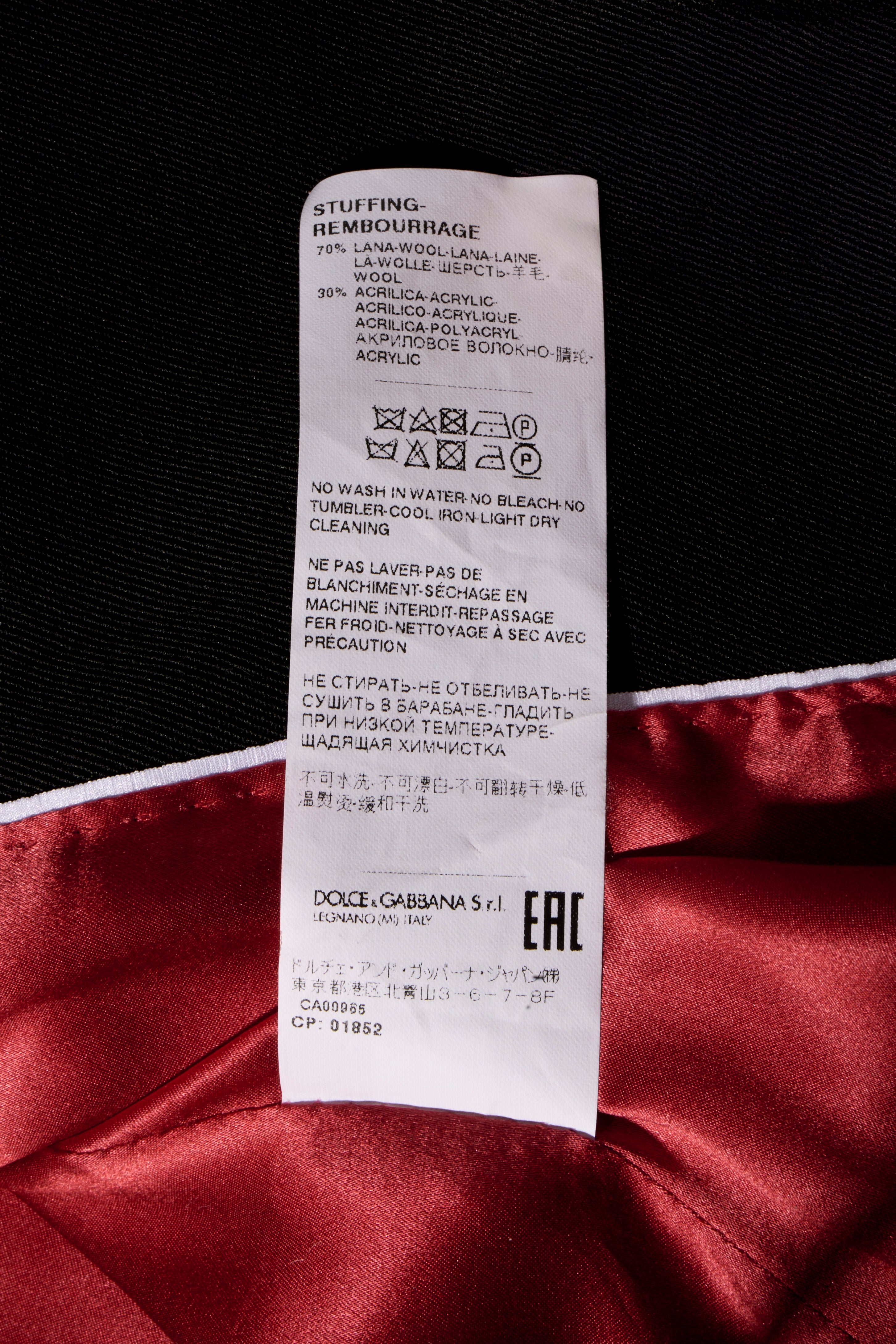 Dolce & Gabbana FW2020 Black Double-Breasted Blazer Dress IT 40