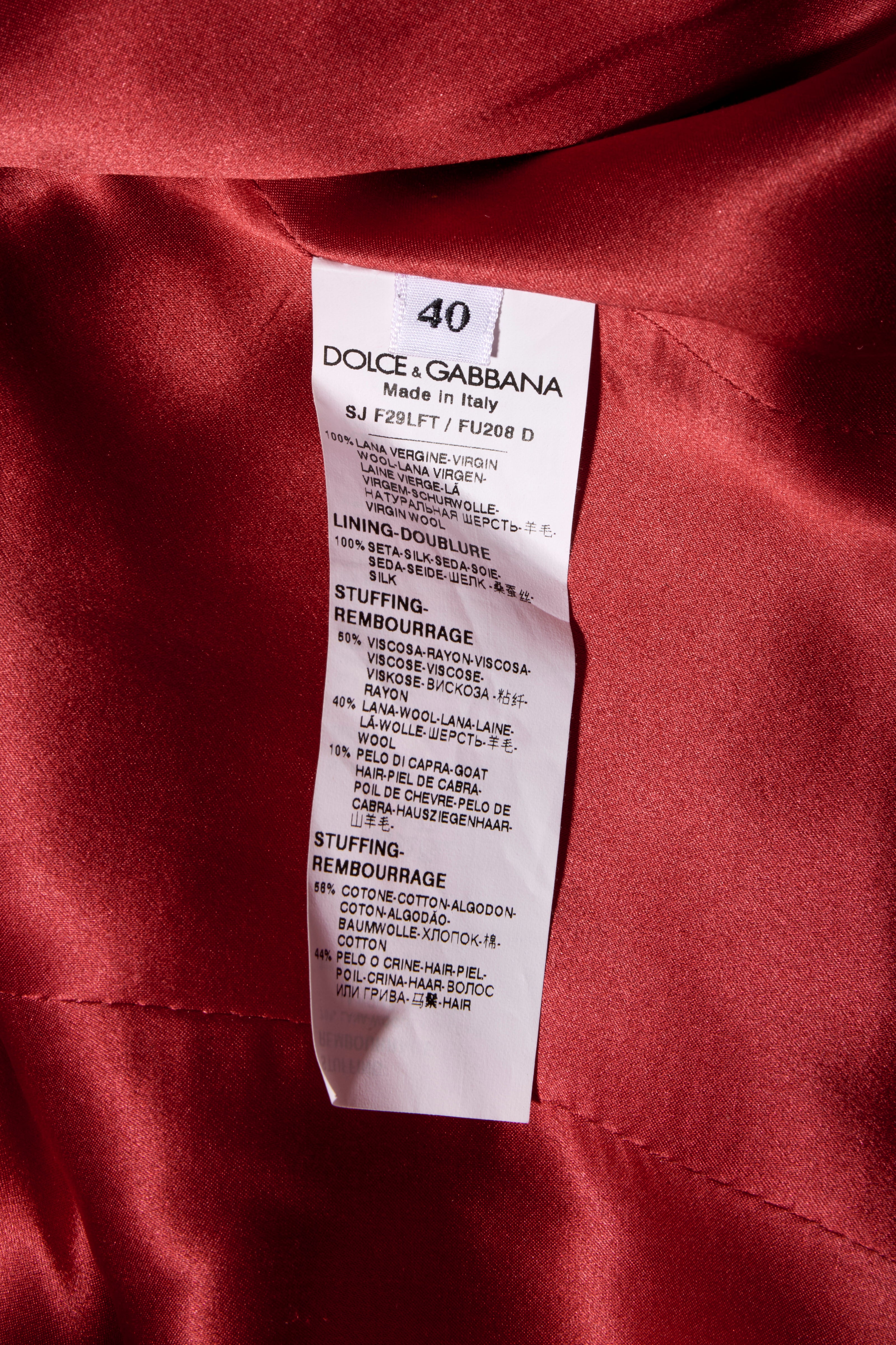 Dolce & Gabbana FW2020 Black Double-Breasted Blazer Dress IT 40