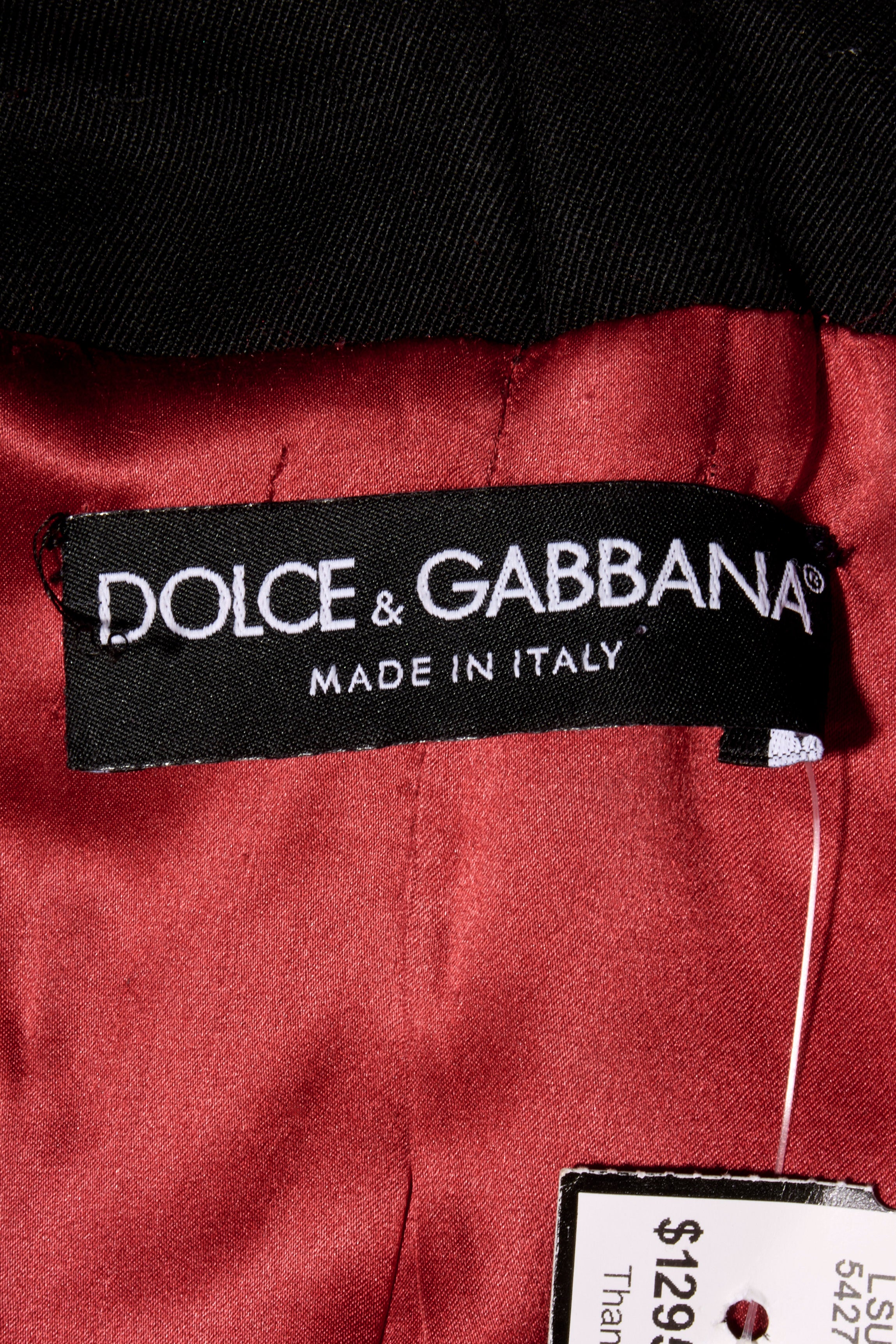 Dolce & Gabbana FW2020 Black Double-Breasted Blazer Dress IT 40