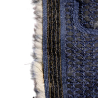 Fendi FW15 Tweed Fur Lined Jacket IT 40 US 4 Blue Rabbit Fur Made in Italy