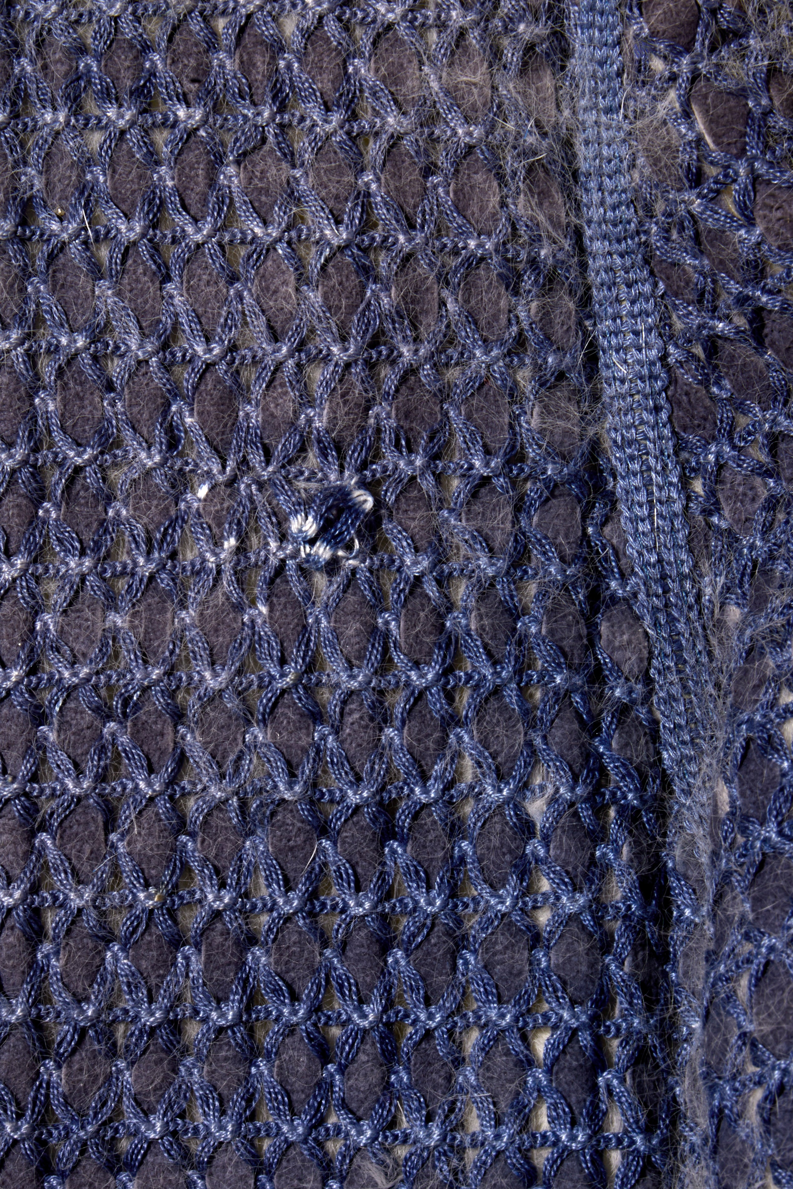 Fendi FW15 Tweed Fur Lined Jacket IT 40 US 4 Blue Rabbit Fur Made in Italy