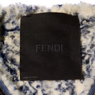 Fendi FW15 Tweed Fur Lined Jacket IT 40 US 4 Blue Rabbit Fur Made in Italy