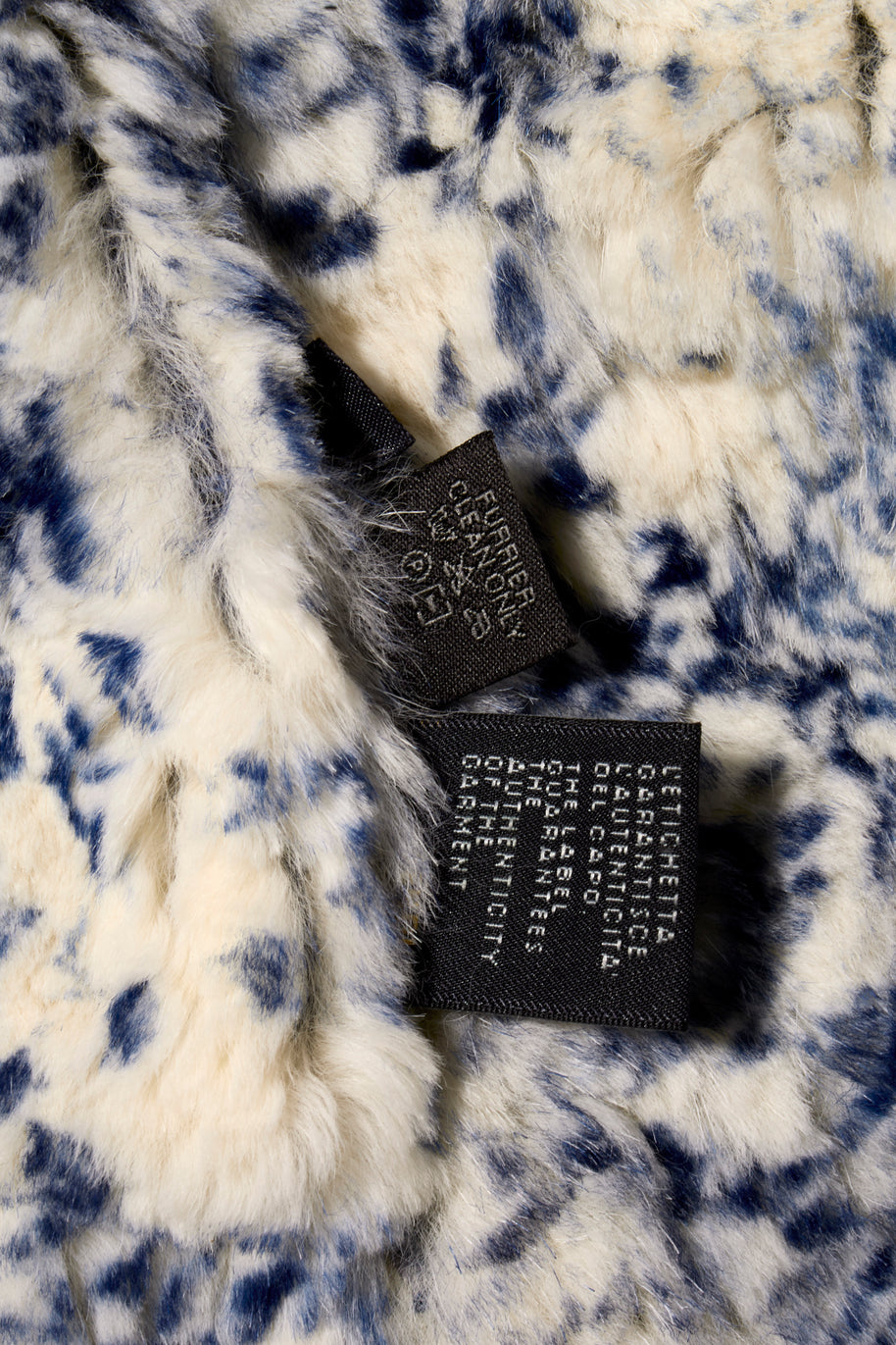 Fendi FW15 Tweed Fur Lined Jacket IT 40 US 4 Blue Rabbit Fur Made in Italy