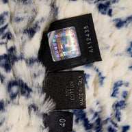 Fendi FW15 Tweed Fur Lined Jacket IT 40 US 4 Blue Rabbit Fur Made in Italy