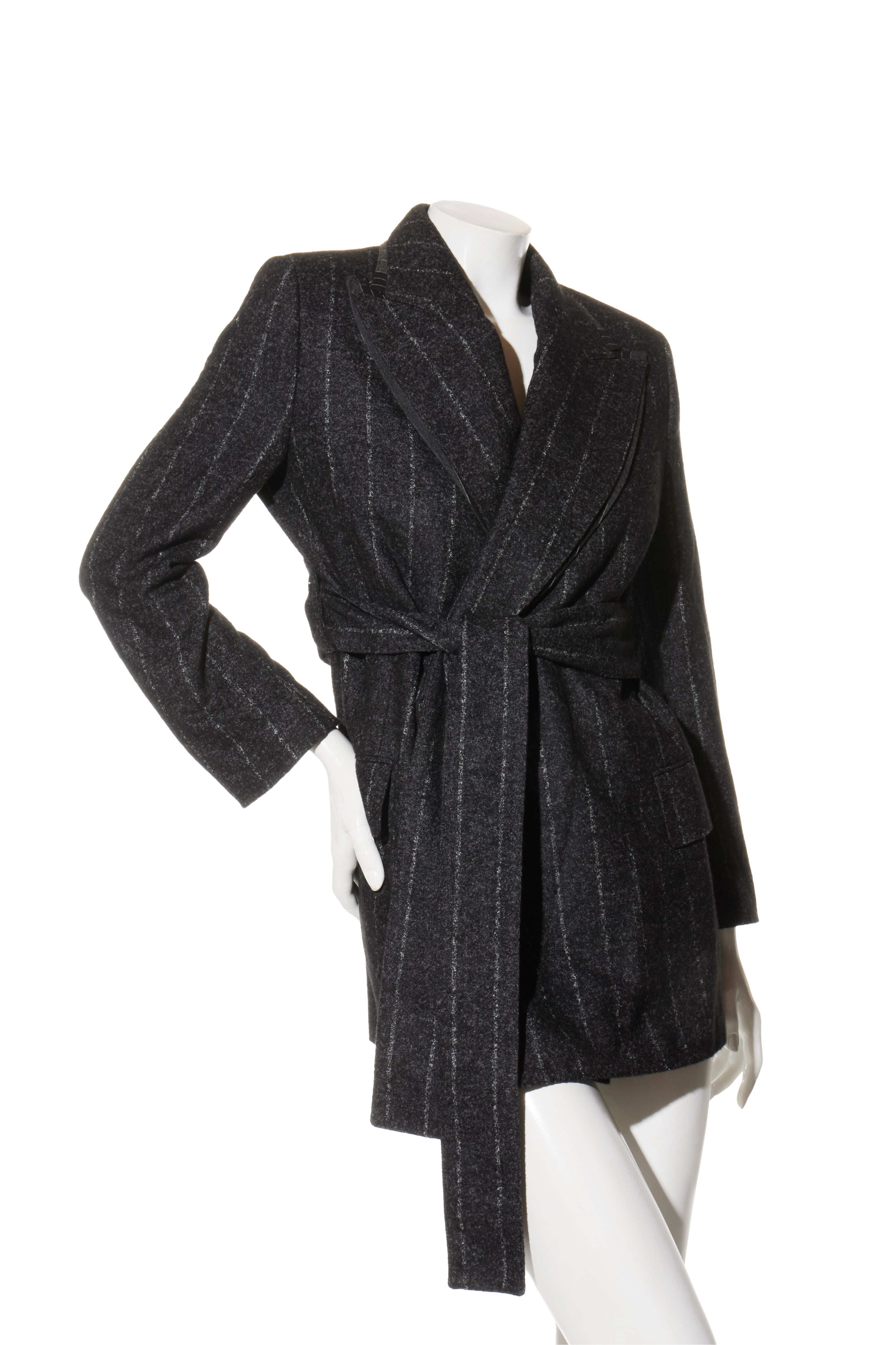 Dolce & Gabbana Alpaca-Blend Pinstripe Belted Pantsuit Fall/Winter 2016 Collection IT 40