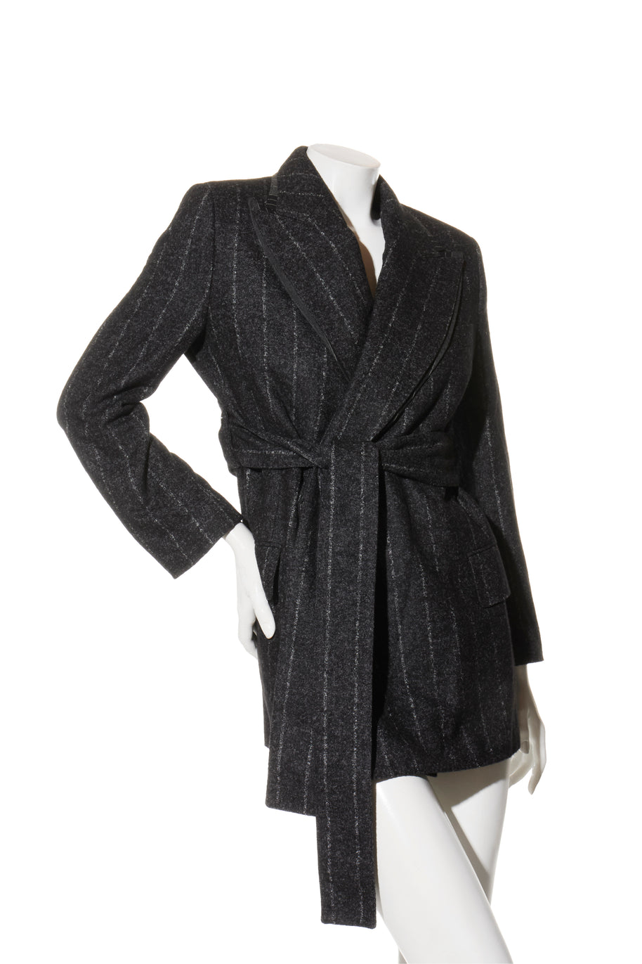 Dolce & Gabbana Alpaca-Blend Pinstripe Belted Pantsuit Fall/Winter 2016 Collection IT 40