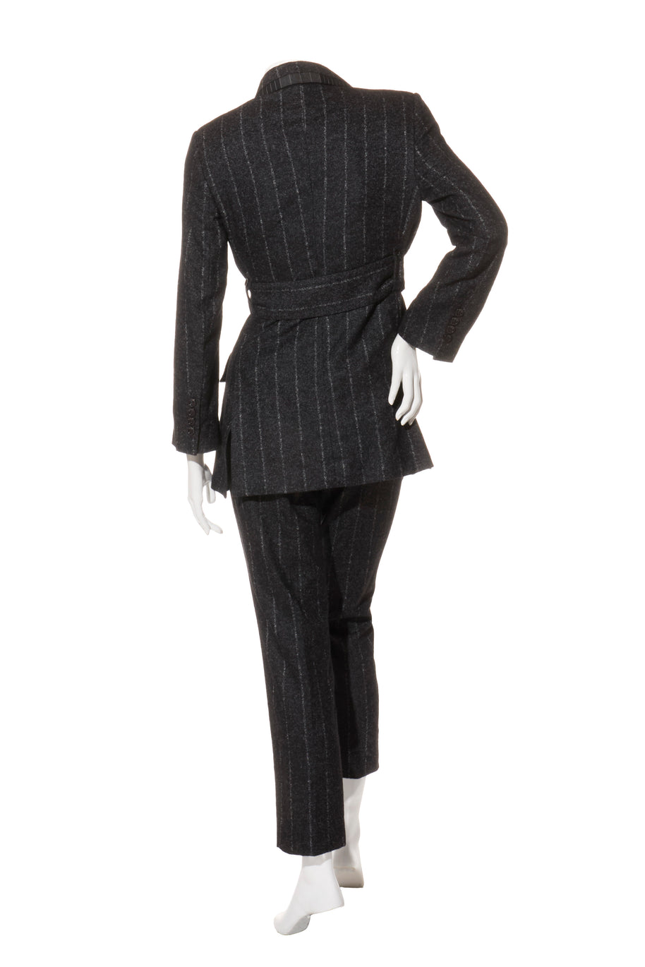 Dolce & Gabbana Alpaca-Blend Pinstripe Belted Pantsuit Fall/Winter 2016 Collection IT 40