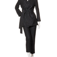 Dolce & Gabbana Alpaca-Blend Pinstripe Belted Pantsuit Fall/Winter 2016 Collection IT 40