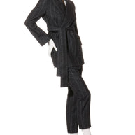 Dolce & Gabbana Alpaca-Blend Pinstripe Belted Pantsuit Fall/Winter 2016 Collection IT 40