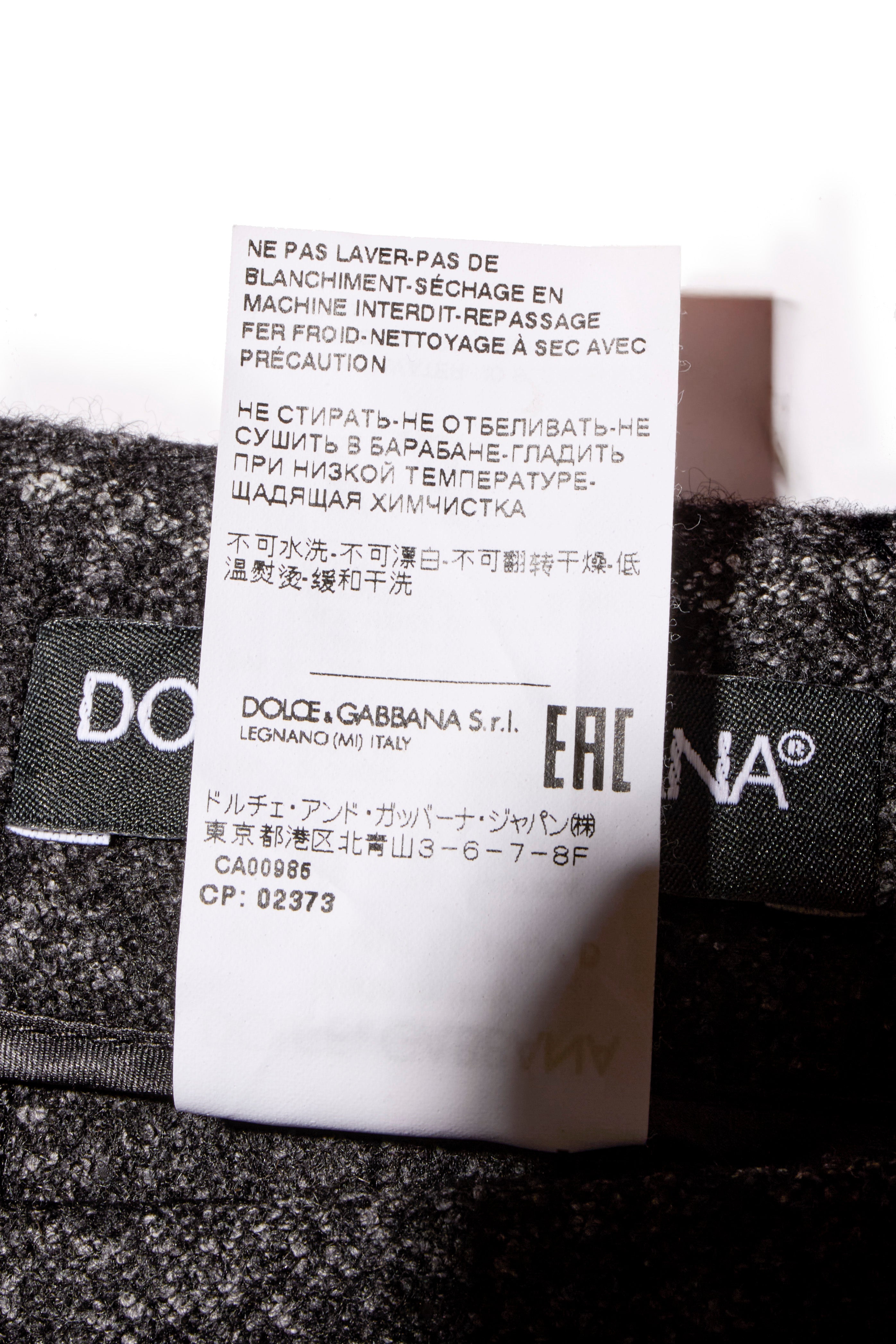 Dolce & Gabbana Alpaca-Blend Pinstripe Belted Pantsuit Fall/Winter 2016 Collection IT 40