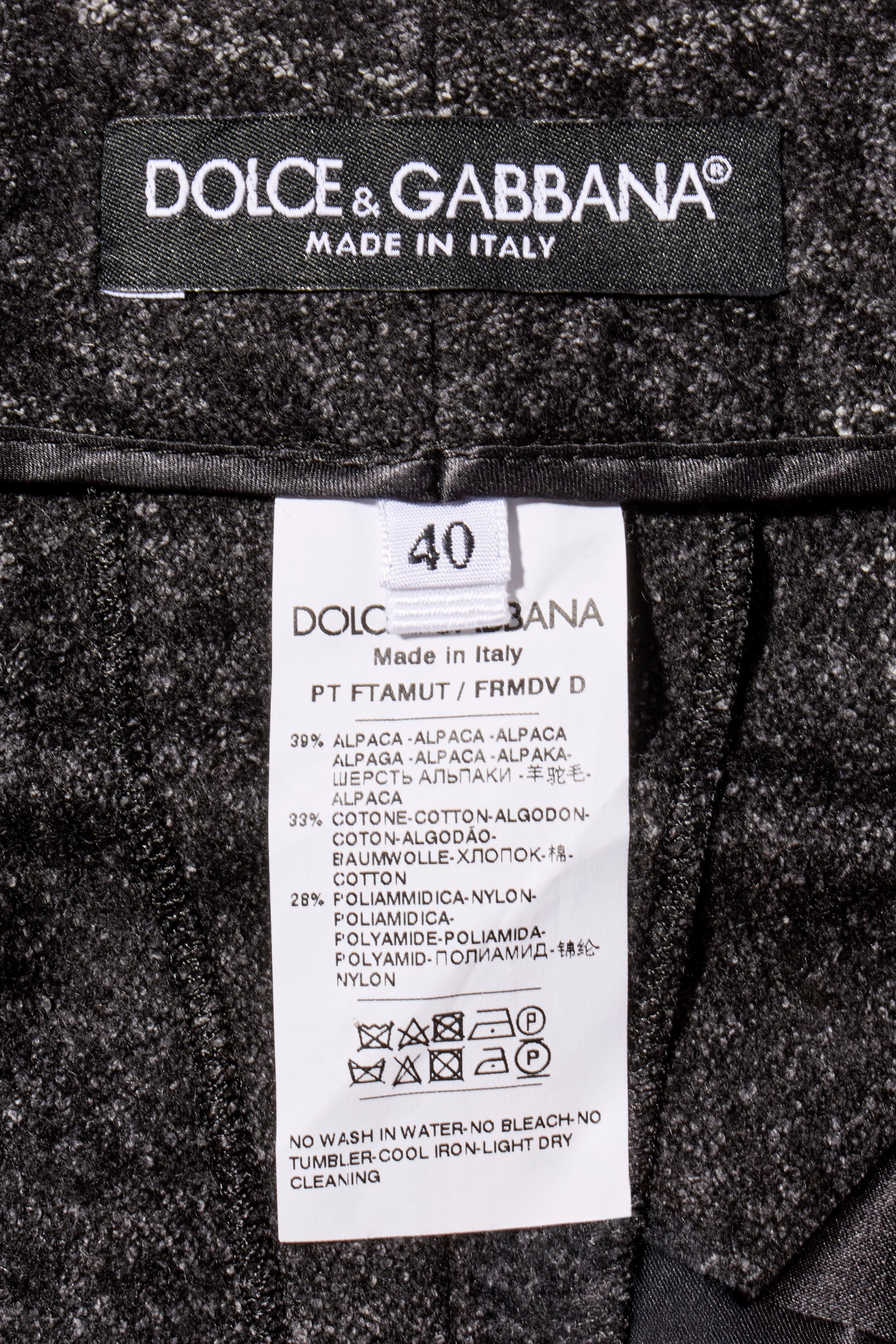 Dolce & Gabbana Alpaca-Blend Pinstripe Belted Pantsuit Fall/Winter 2016 Collection IT 40