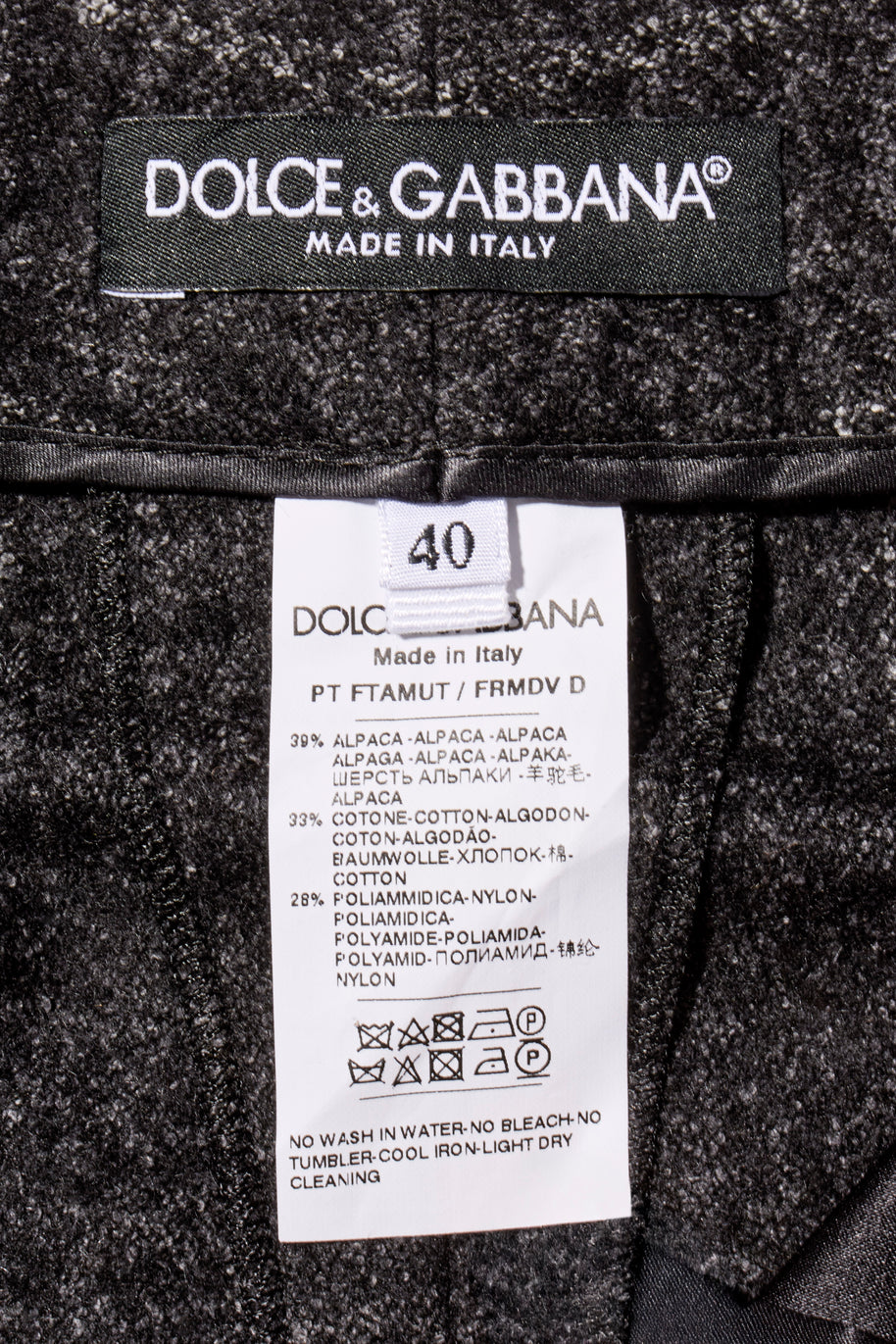 Dolce & Gabbana Alpaca-Blend Pinstripe Belted Pantsuit Fall/Winter 2016 Collection IT 40