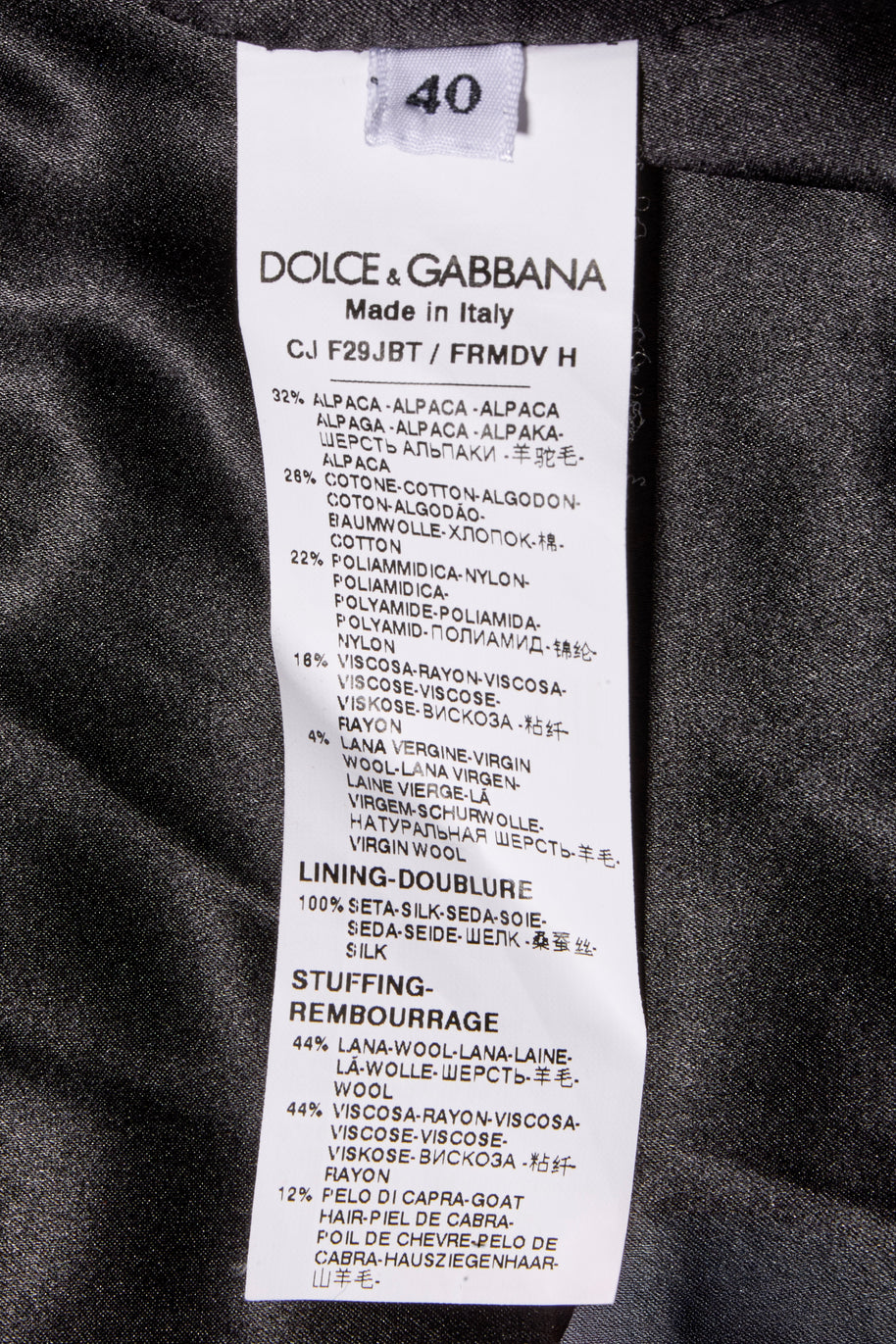 Dolce & Gabbana Alpaca-Blend Pinstripe Belted Pantsuit Fall/Winter 2016 Collection IT 40