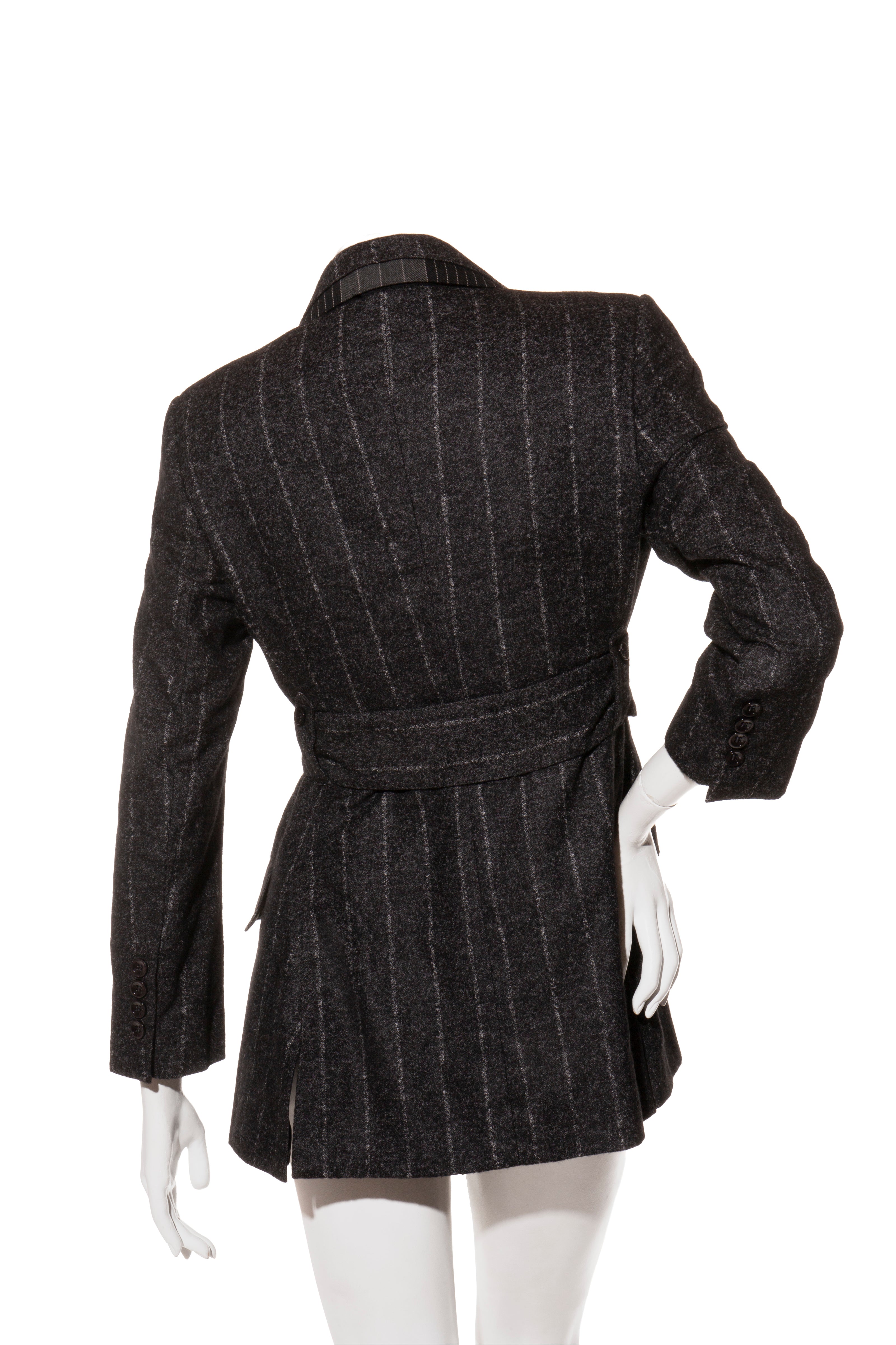 Dolce & Gabbana Alpaca-Blend Pinstripe Belted Pantsuit Fall/Winter 2016 Collection IT 40