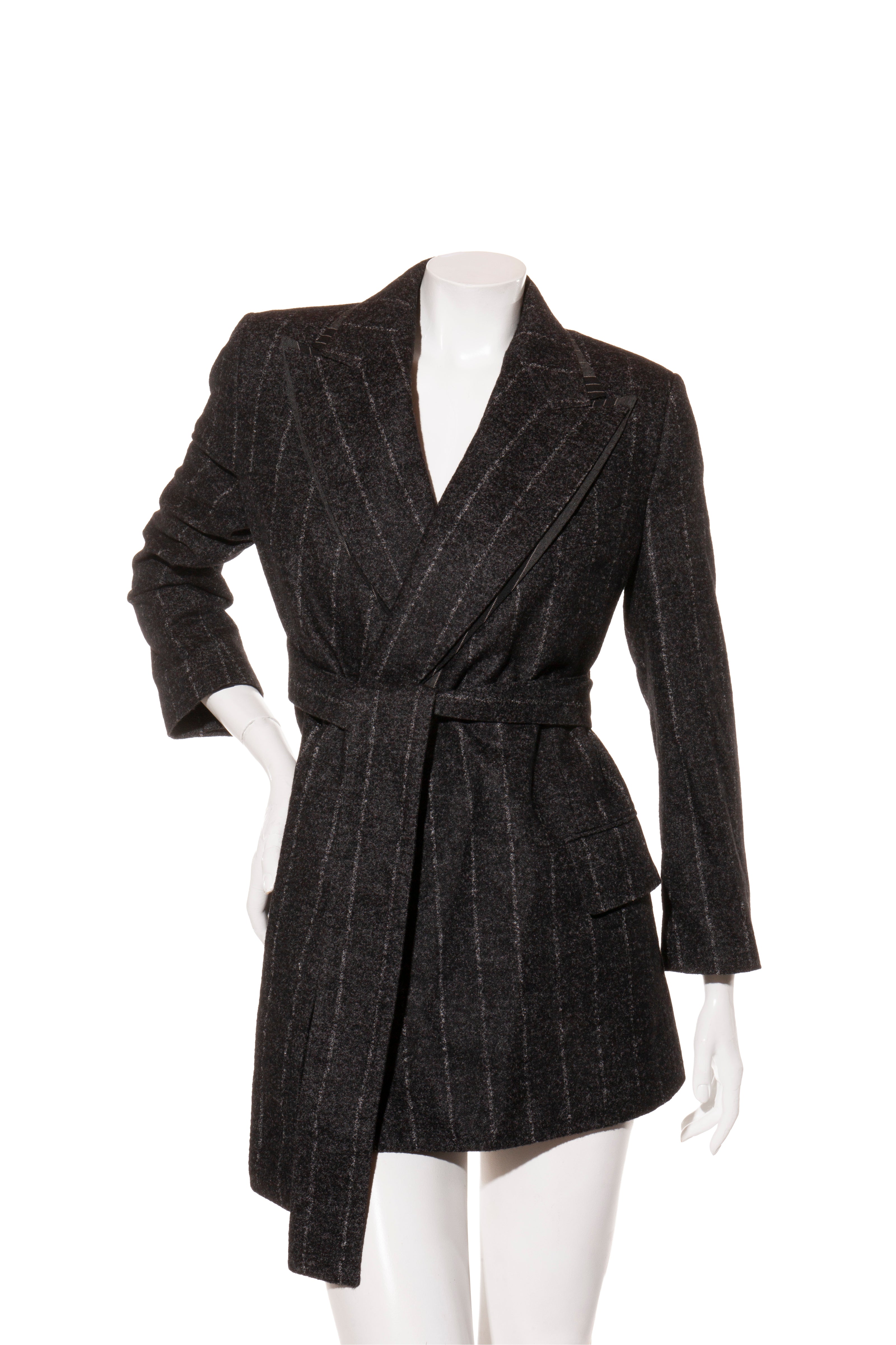 Dolce & Gabbana Alpaca-Blend Pinstripe Belted Pantsuit Fall/Winter 2016 Collection IT 40