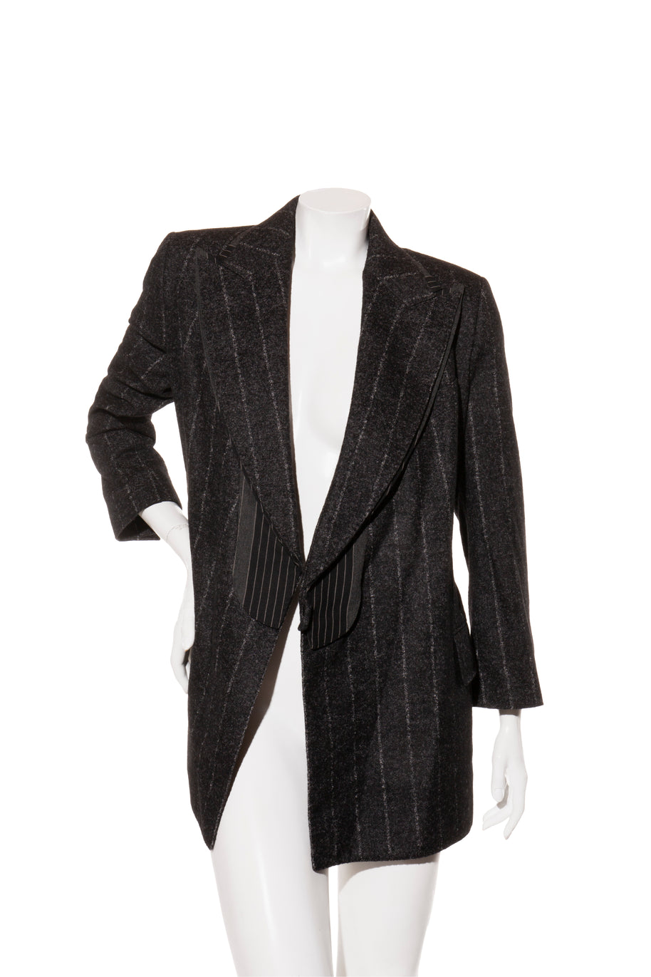 Dolce & Gabbana Alpaca-Blend Pinstripe Belted Pantsuit Fall/Winter 2016 Collection IT 40