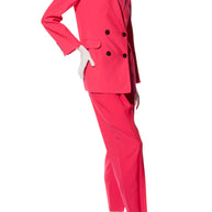 Alexander McQueen Spring/Summer 2022 Hot Pink Wool Double-Breasted Pantsuit IT 40