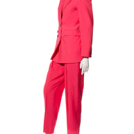 Alexander McQueen Spring/Summer 2022 Hot Pink Wool Double-Breasted Pantsuit IT 40