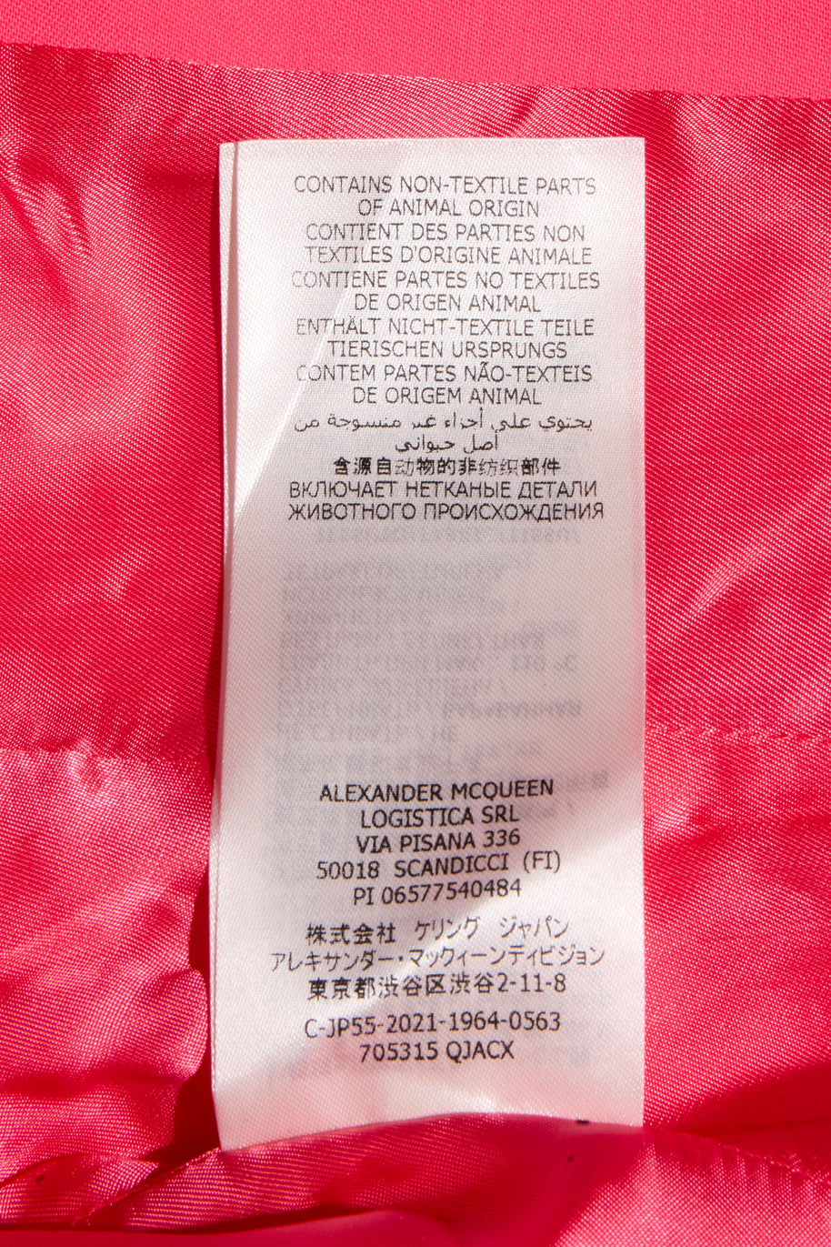 Alexander McQueen Spring/Summer 2022 Hot Pink Wool Double-Breasted Pantsuit IT 40