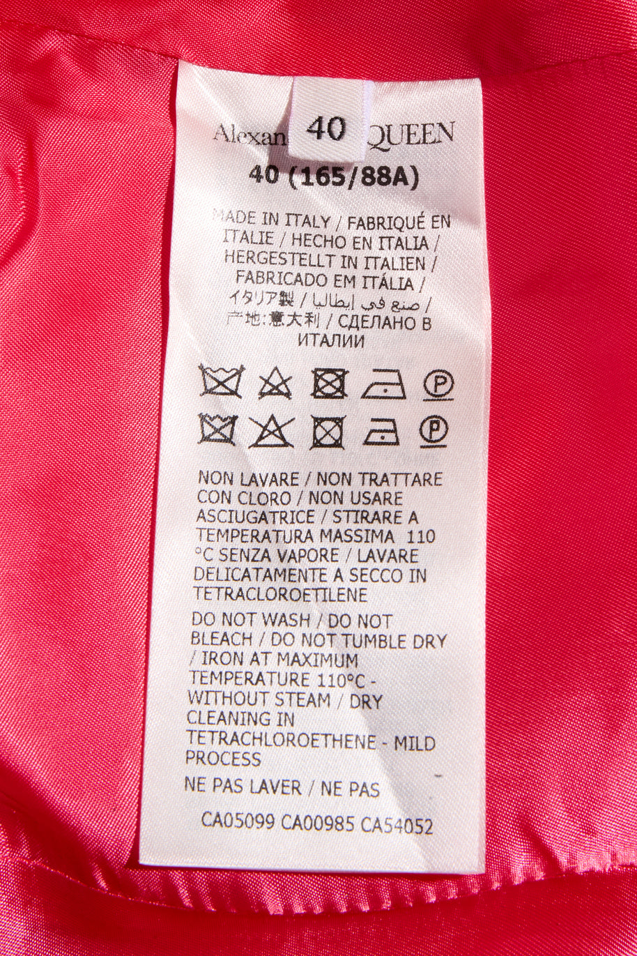 Alexander McQueen Spring/Summer 2022 Hot Pink Wool Double-Breasted Pantsuit IT 40