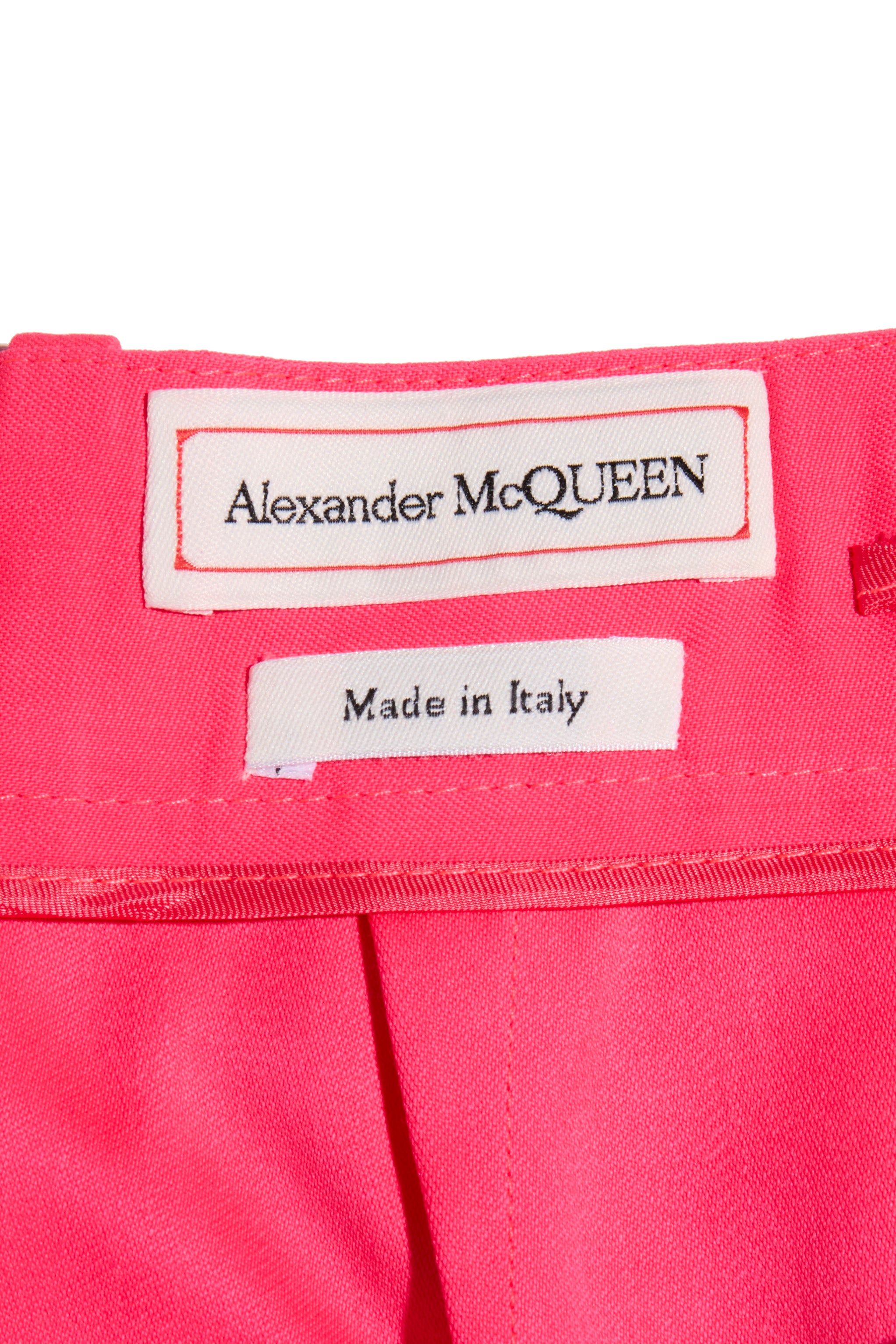 Alexander McQueen Spring/Summer 2022 Hot Pink Wool Double-Breasted Pantsuit IT 40