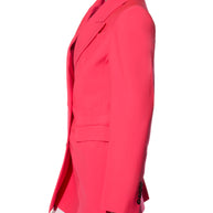 Alexander McQueen Spring/Summer 2022 Hot Pink Wool Double-Breasted Pantsuit IT 40
