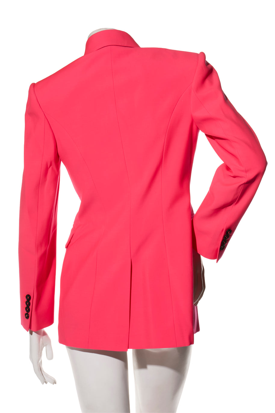 Alexander McQueen Spring/Summer 2022 Hot Pink Wool Double-Breasted Pantsuit IT 40