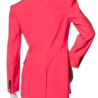 Alexander McQueen Spring/Summer 2022 Hot Pink Wool Double-Breasted Pantsuit IT 40
