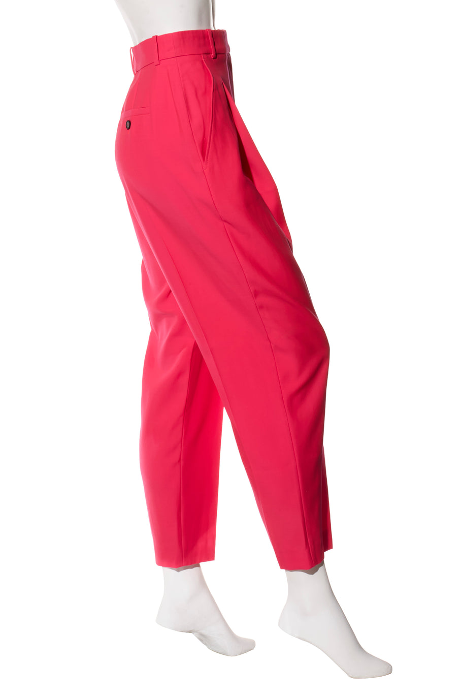 Alexander McQueen Spring/Summer 2022 Hot Pink Wool Double-Breasted Pantsuit IT 40