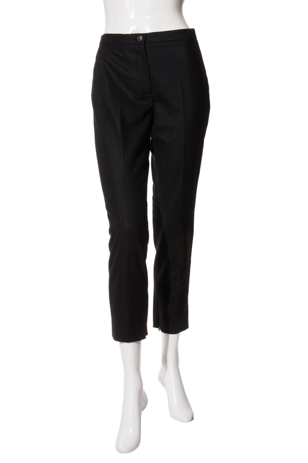 Chanel Black Wool Slim Cropped Pants Size 38 (US 6)